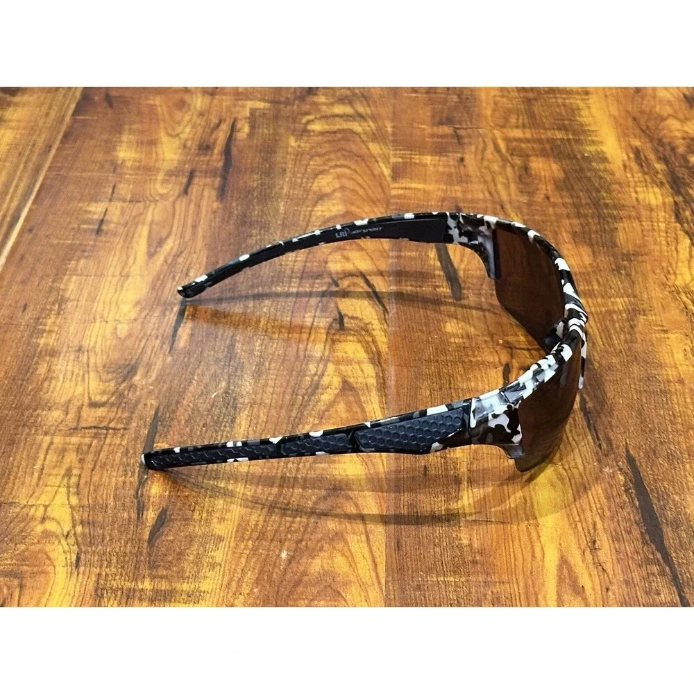 LRI AMP Sport 129176 Black & White Camo Wrap Sunglasses - EUC!